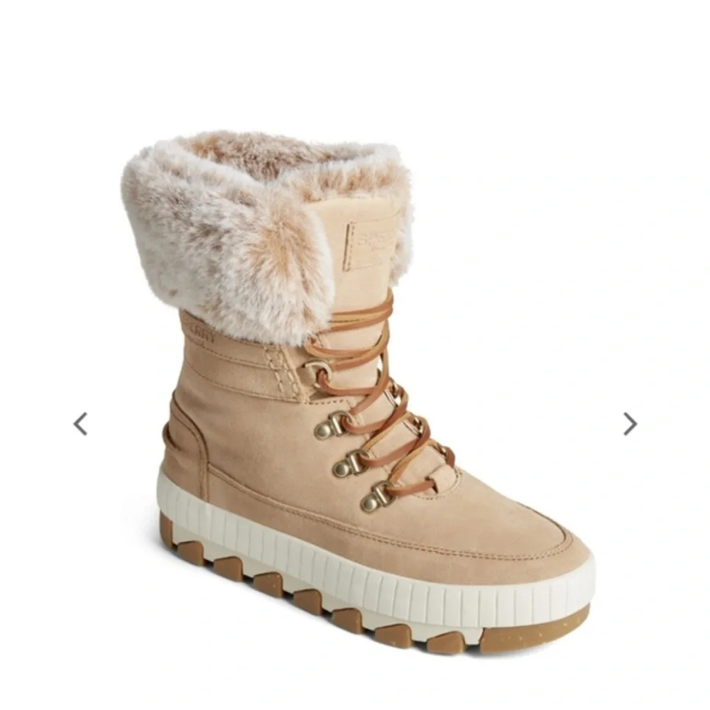 Sperry Torrent Tan Fur-Lined lace up winter boot - Picture 1 of 4